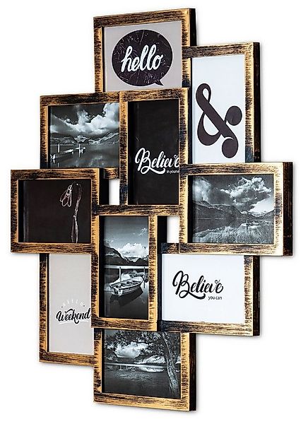 Levandeo® Bilderrahmen Collage, levandeo Bilderrahmen Collage 50x55cm 10 Fo günstig online kaufen