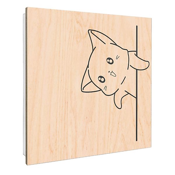 Banjado Schlüsselkasten mit Holzfront 30x30cm Weiß Scharnier Links 50 Haken günstig online kaufen