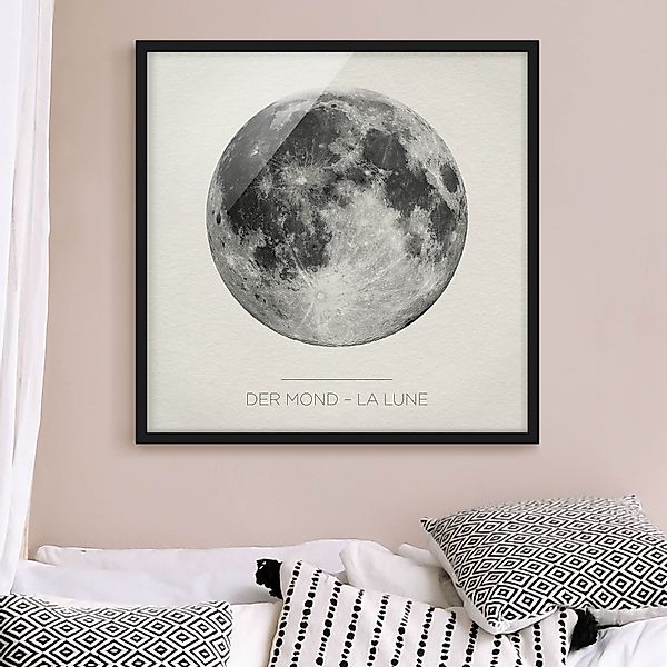 Bild mit Rahmen - Quadrat Der Mond - La Lune günstig online kaufen