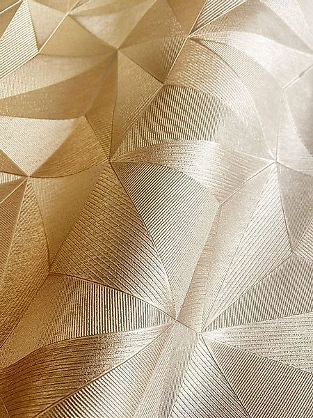 Newroom Vliestapete, Gold Tapete Glamour Glänzend - Metallic 3D-Optik Matte günstig online kaufen