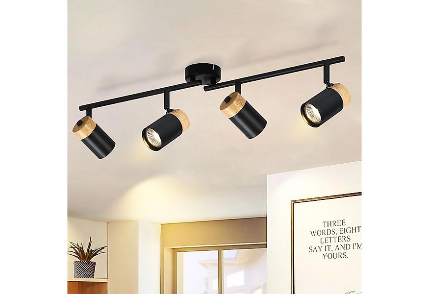 ZMH Deckenleuchte 2/3/4 Flammig Deckenstrahler Schlafzimmer Holz GU10 - Sch günstig online kaufen