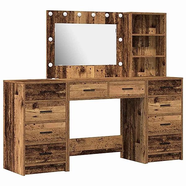 vidaXL Schminktisch 3-Tlg Braun 40 x 41 x 135 cm Holzwerkstoff 3334216 günstig online kaufen