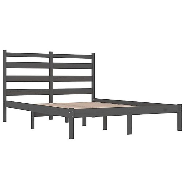 vidaXL Bettgestell Massivholzbett Grau Kiefer 200x200 cm Bett Bettgestell D günstig online kaufen