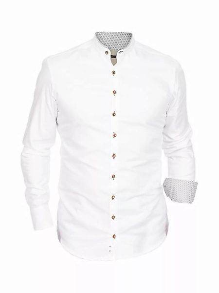 Gipfelstürmer Trachtenhemd Hemd Stehkragen 420003-3829-112 weiß hellgrau (S günstig online kaufen