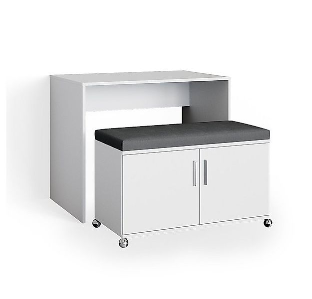 Vicco Laptoptisch Flona, Weiß/Anthrazit, 93.2 cm günstig online kaufen