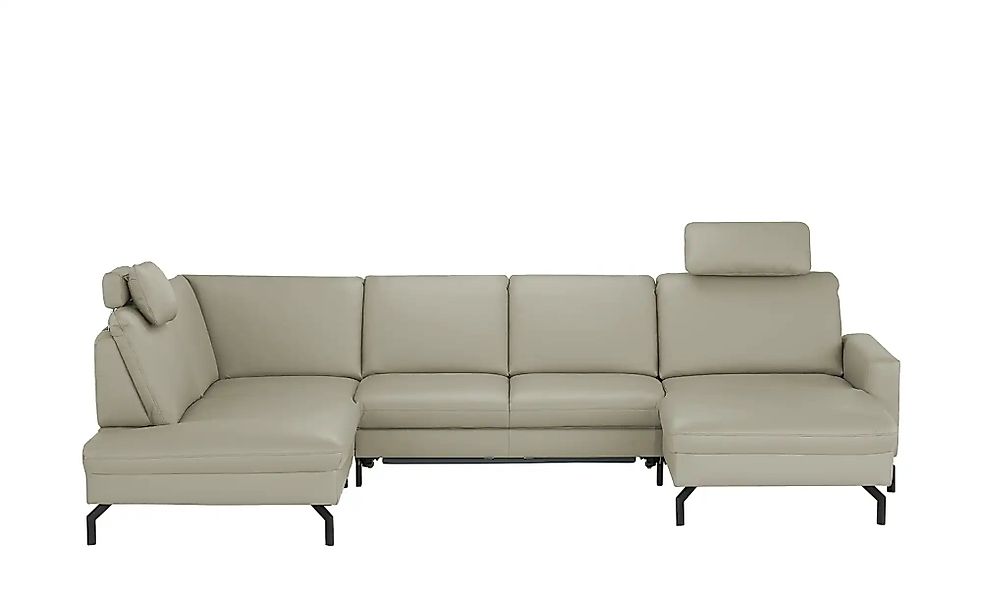 meinSofa Wohnlandschaft aus Leder Grace ¦ grau ¦ Maße (cm): B: 332 H: 89 T: günstig online kaufen