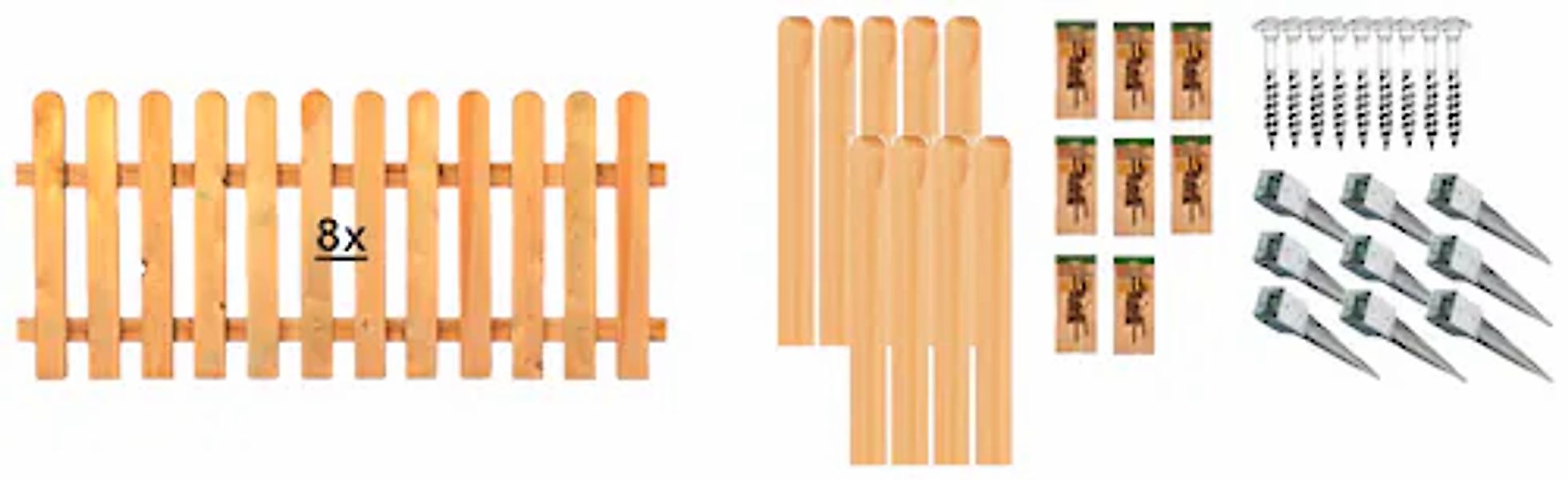 Tetzner & Jentzsch Lattenzaun »Houston 6« 8 Elemente, LxH: 1521x80 cm günstig online kaufen