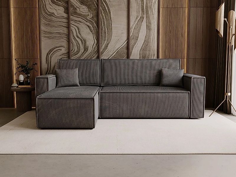 GrainGold Ecksofa mit Schlaffunktion und Bettkasten PRATO L - 253x145 cm, D günstig online kaufen