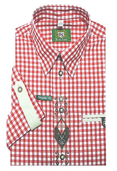 OS Trachten Trachtenhemd TH-0102 Stickerei Krempelarm Kentkragen, Regular F günstig online kaufen