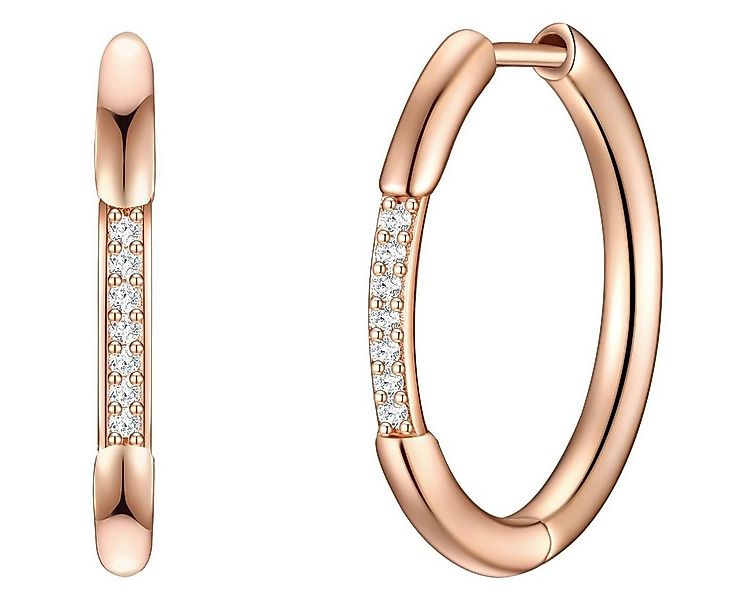 Glanzstücke München Paar Creolen roségold, aus Sterling Silber günstig online kaufen