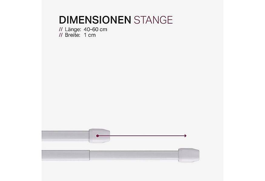 Bestlivings Vitragestange 2er-Pack, Ø 10 mm, 1-läufig, ausziehbar, mit Schr günstig online kaufen