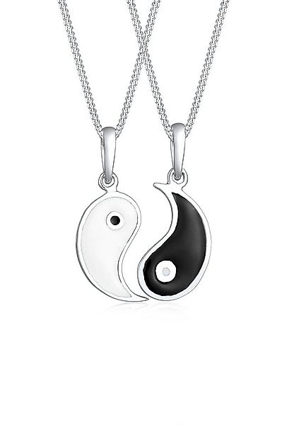 Elli Ketten-Set Set Partnerketten Yin Yang Emaille 925 Silber, Yin und Yang günstig online kaufen