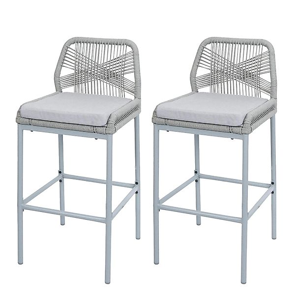 MCW Barhocker O21 2er-Set Hellgrau Kissen Hellgrau günstig online kaufen