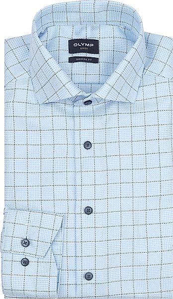 OLYMP Luxor Hemd Multicheck Blau - Größe 39 günstig online kaufen