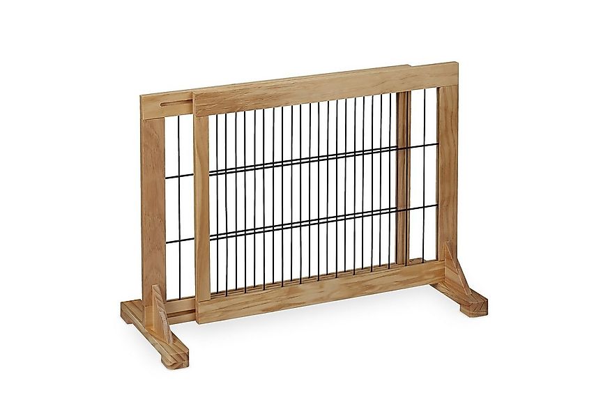 relaxdays Treppenschutzgitter Ausziehbares Absperrgitter in Natur günstig online kaufen