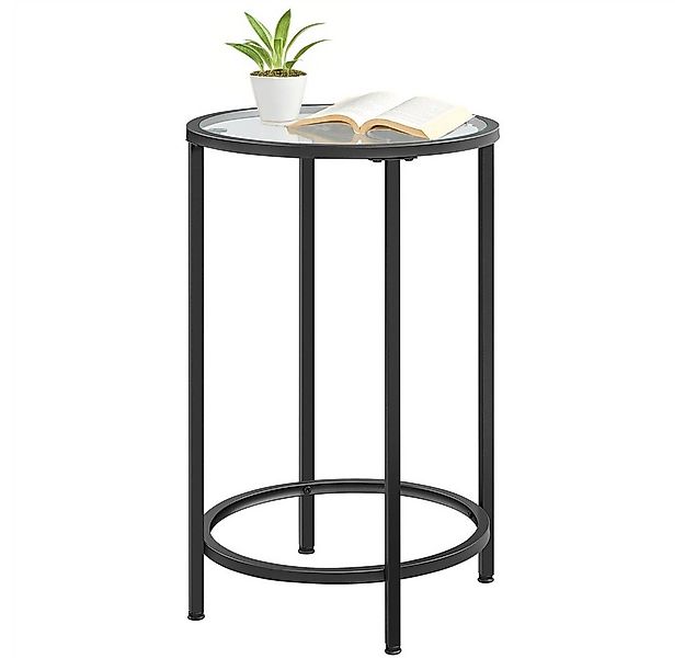 Yaheetech Beistelltisch rund Glastisch, Kleiner Couchtisch Ø 41 cm günstig online kaufen