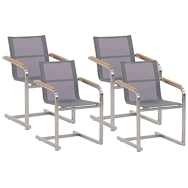 Beliani Gartenstuhl Grau Silber 55x56x85 günstig online kaufen