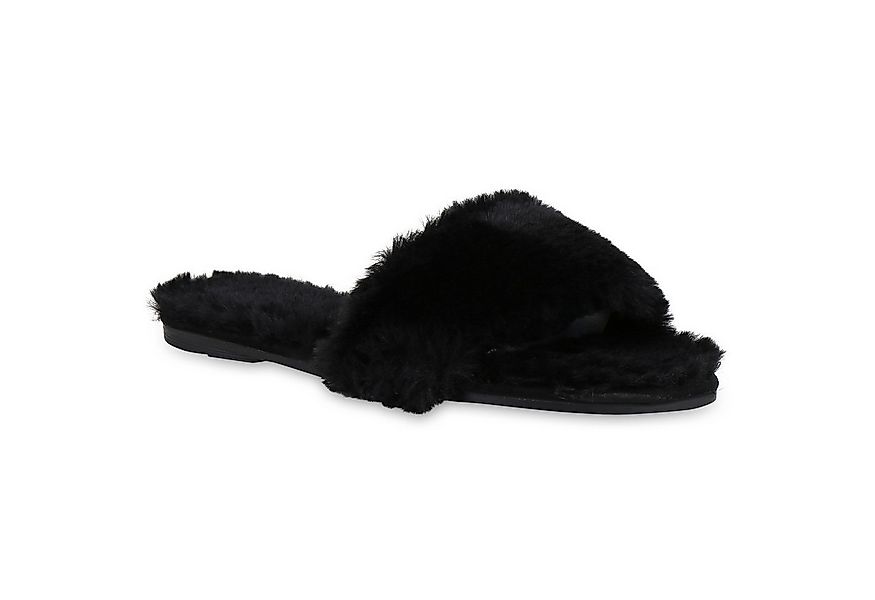 VAN HILL 818527 Pantolette Damen Sandalen Kunstfell Pantoletten Warm Gefütt günstig online kaufen