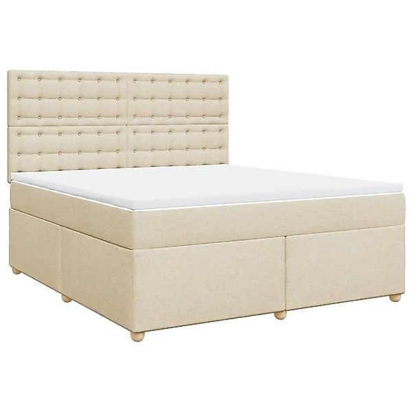 vidaXL Boxspringbett mit Matratze Creme 180x200 cm Stoff 3293678 günstig online kaufen