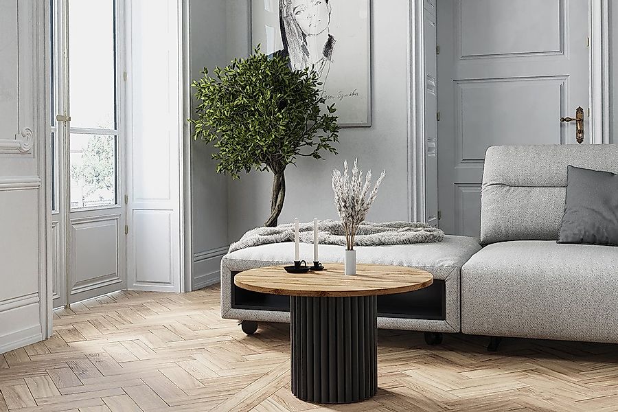 Design Möbel Couchtisch LOMELO – Runder Couchtisch im modernen Design (67x6 günstig online kaufen