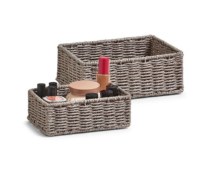 Zeller Present Aufbewahrungskorb Aufbewahrungskörbchen-Set, 2-tlg., grau, p günstig online kaufen