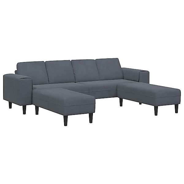 vidaXL Sofa Sofa Set Dunkelgrau Samt, günstig online kaufen