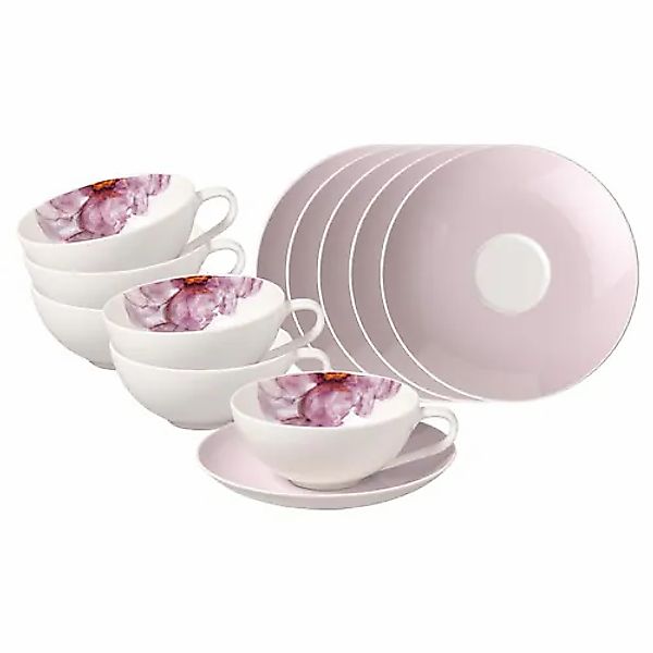 Villeroy & Boch Tasse »Teetassen mit Untertassen Rose Garden 110 ml 6er Set günstig online kaufen