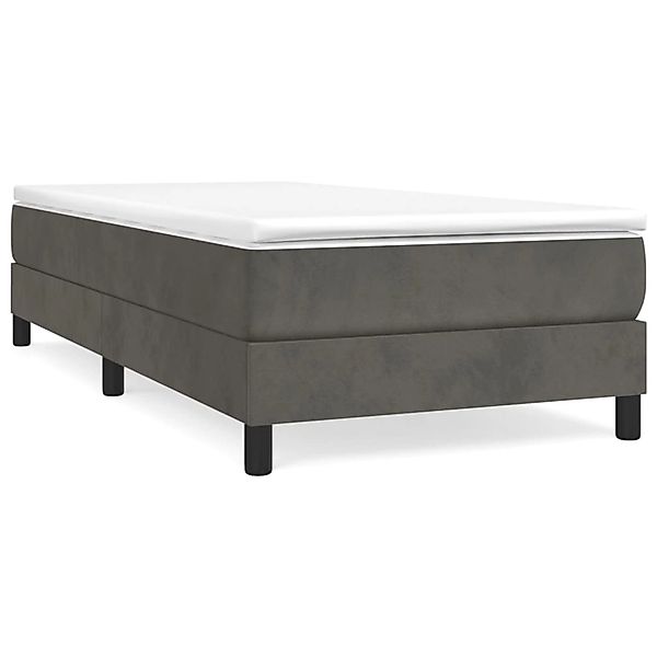 vidaXL Boxspringbett mit Matratze Dunkelgrau 90x200 cm Samt1399411 günstig online kaufen