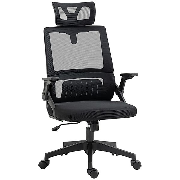 Vinsetto Bürostuhl mit Wippfunktion Mesh Schwarz 58L x 61B x 102-119H cm günstig online kaufen