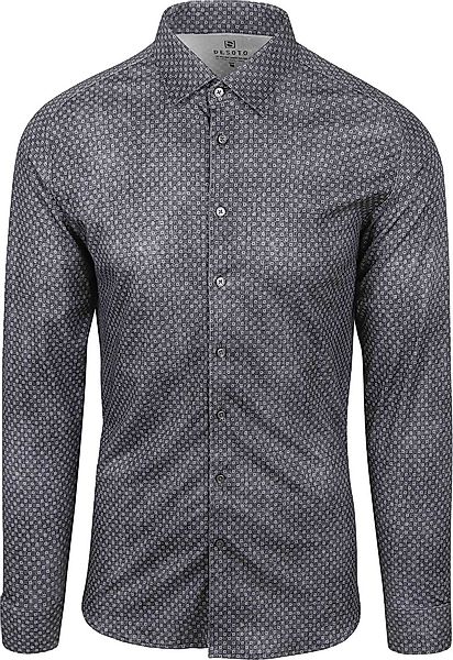 DESOTO Hemd Druck Denim Dunkelblau - Größe 3XL günstig online kaufen