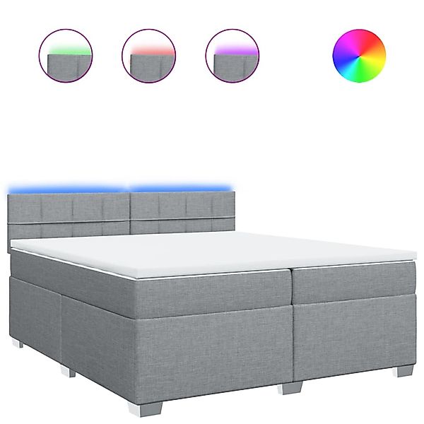 vidaXL Boxspringbett mit Matratze Hellgrau 200x200 cm Stoff 3288295 günstig online kaufen