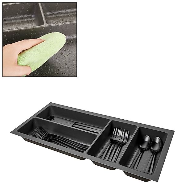 SO-TECH® Besteckeinsatz Orga-Box 3 silbergrau Leinwandstil günstig online kaufen