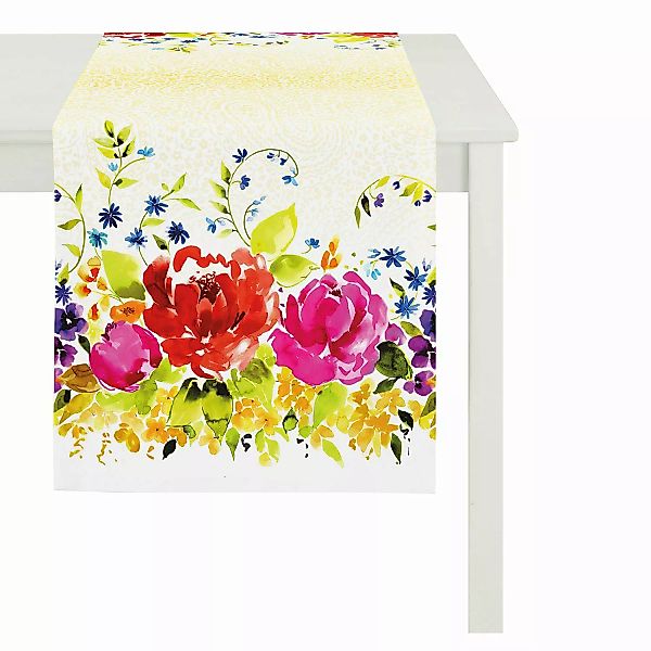home24 Apelt Tischläufer Summer Garden IV Mehrfarbig Baumwolldruck Landhaus günstig online kaufen