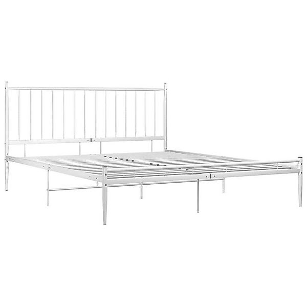 furnicato Bettgestell Bett Weiß Metall 140x200 cm (1-tlg) günstig online kaufen