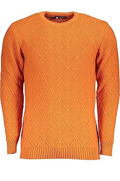 U.S. GRAND POLO Strickpullover Eleganter Orange Herrenpullover mit Rhombenm günstig online kaufen