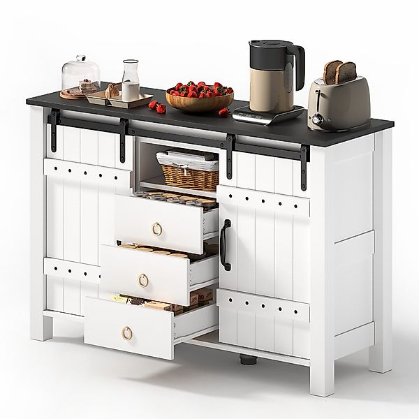 OKWISH Sideboard Küchenbuffet,Kommode (Rustikaler Buffetschrank mit günstig online kaufen
