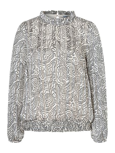 MORE&MORE Langarmbluse gemusterte, schimmernde Langarmbluse günstig online kaufen