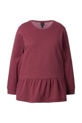 Ulla Popken Sweatshirt Sweatshirt Volantsaum A-Linie günstig online kaufen