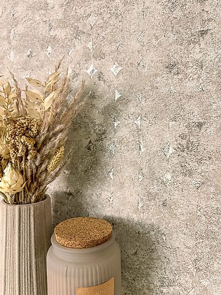 Newroom Vliestapete, Taupe Tapete Modern Rauten günstig online kaufen