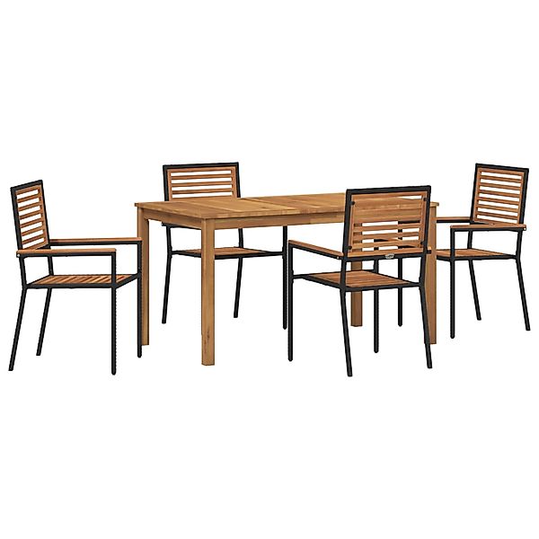 vidaXL Garten Essgruppe 5-Tlg Schwarz Poly Rattan 3365535 günstig online kaufen