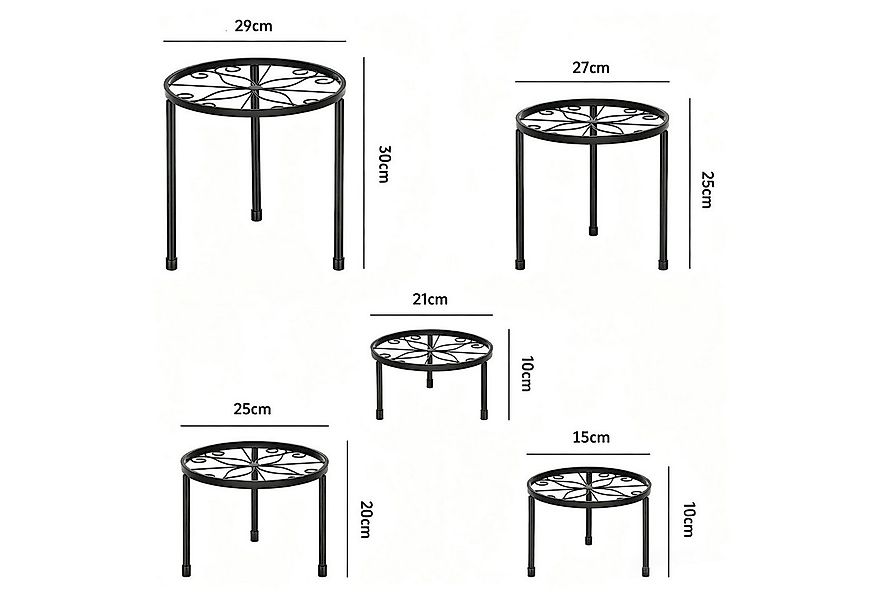 SURFOU Blumenständer 5er-Set Pflanzenständer Blumenhocker Pflanzenregal Blu günstig online kaufen