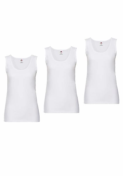 Fruit of the Loom Tanktop, 3 Stk. aus reiner Baumwolle, Rundhals günstig online kaufen