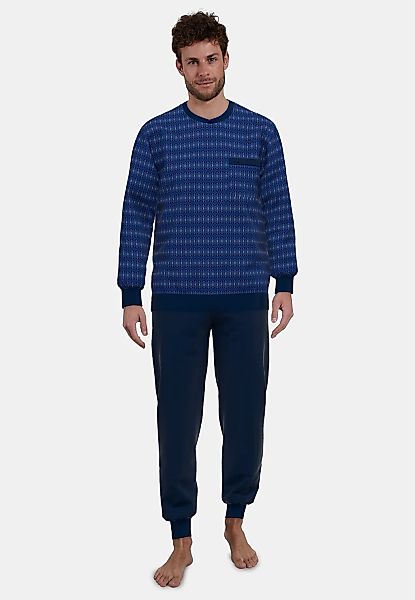 GÖTZBURG Pyjama, (2 tlg.), Brusttasche, Rundhalsausschnitt, Langarm günstig online kaufen