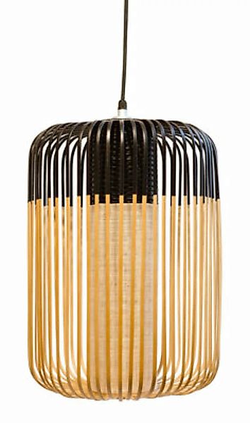 Outdoor-Hängelampe Bamboo Light L Outdoor schwarz holz natur / H 50 cm x Ø günstig online kaufen