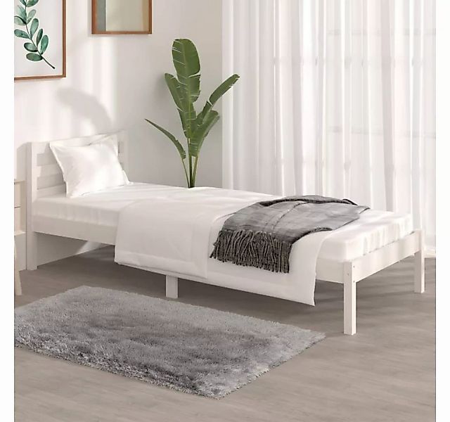 furnicato Bett Massivholzbett Kiefer 75x190 cm Weiß günstig online kaufen