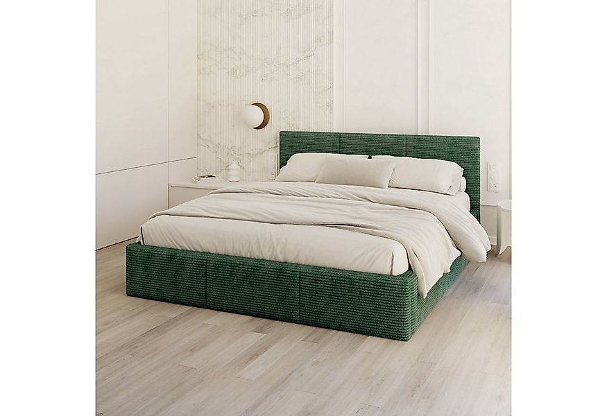 FDM Polsterbett AMBER modern mit Bettkasten MADE IN EU - mit Cord Bezug (ve günstig online kaufen
