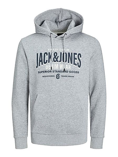 Jack & Jones Hoodie Herren Pullover Sweater Grau JJESTAR LOGO SWEAT HOOD günstig online kaufen