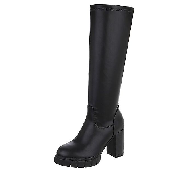 Ital-Design Elegante hohe Stiefel mit Blockabsatz für Damen High-Heel-Stief günstig online kaufen