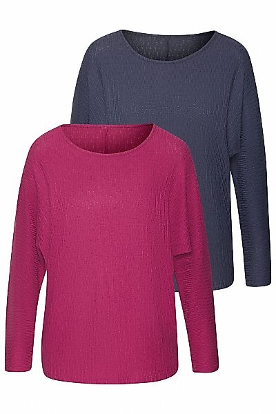 Vivance Langarmshirt "in modischer Struktur-Optik" 2er-Pack, aus pflegeleic günstig online kaufen