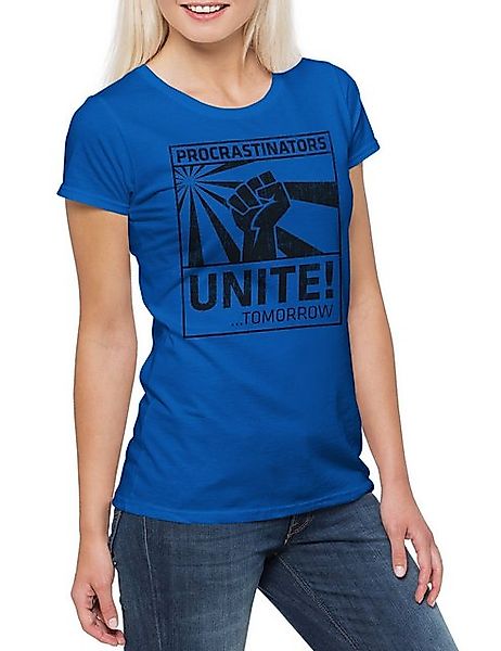 Urban Backwoods Print-Shirt Procrastinators Unite Damen T-Shirt Geek Nerd R günstig online kaufen